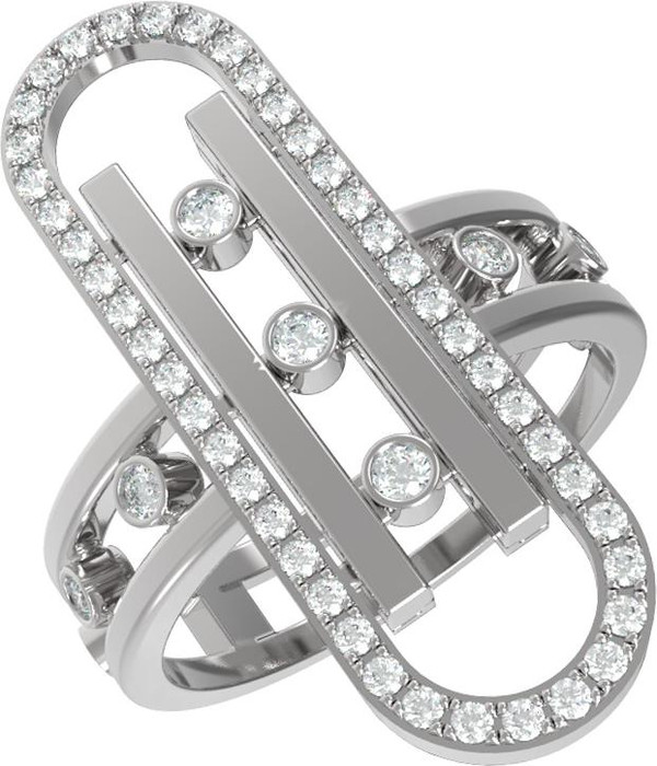 Кольцо из белого золота 585 пробы c бриллиантами