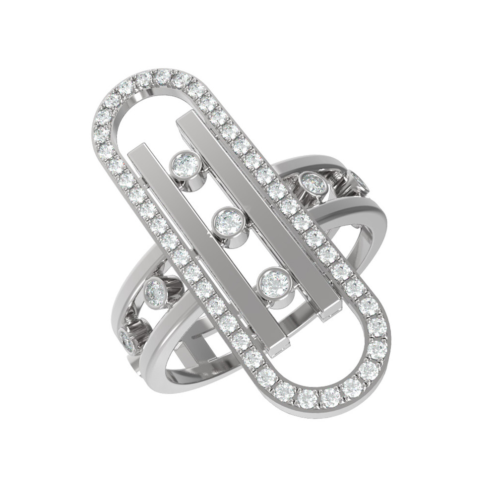 Кольцо из белого золота 585 пробы c бриллиантами