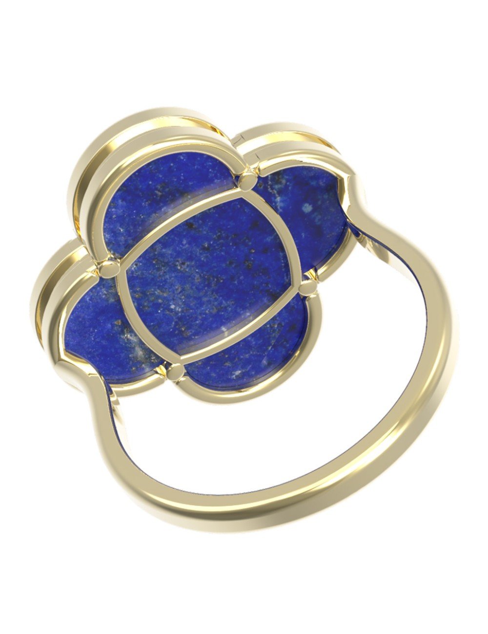 Кольцо из лимонного золота c лазуритом