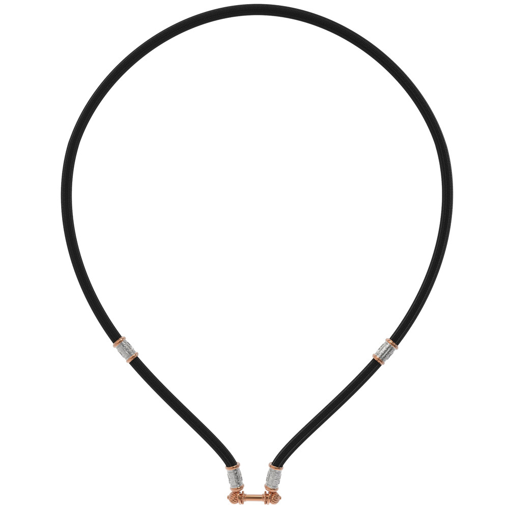 Цепь-шнурок шелк из красного золота 585 пробы c шёлковым шнурком