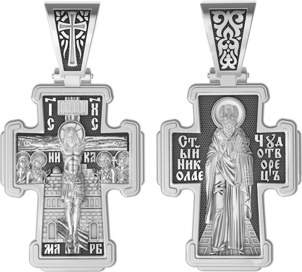 Крест из белого золота 585 пробы