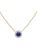 Колье из лимонного золота c бриллиантами и лазуритом
