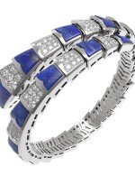 Браслет из белого золота c бриллиантами и лазуритом