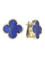 Серьги из лимонного золота c лазуритом