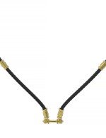 Гайтан из лимонного золота c кожаным шнурком
