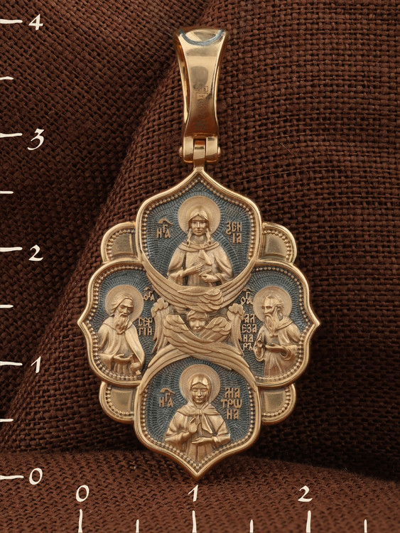 Нательная икона из красного золота 585 пробы