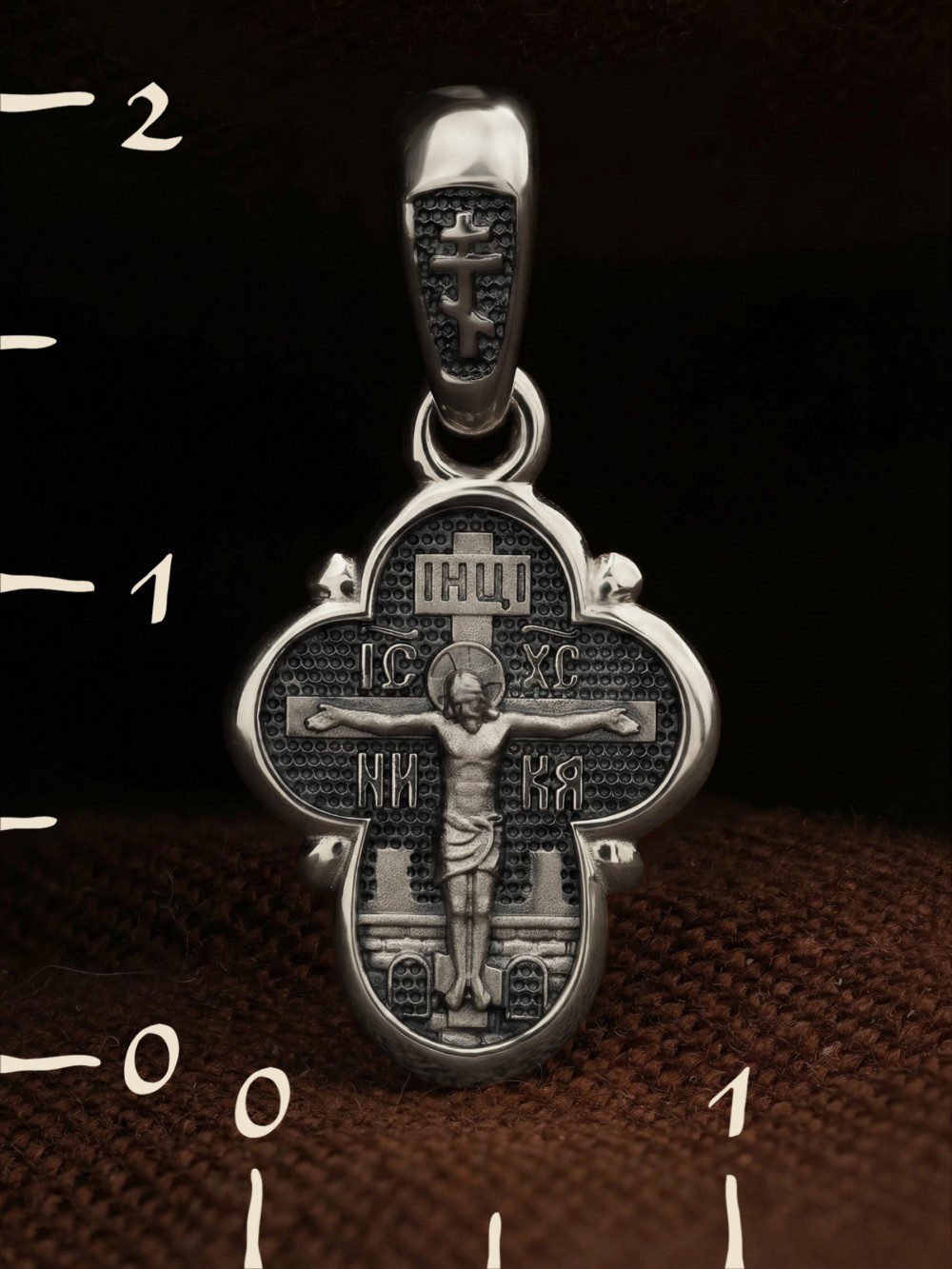 Крест из белого золота 585 пробы