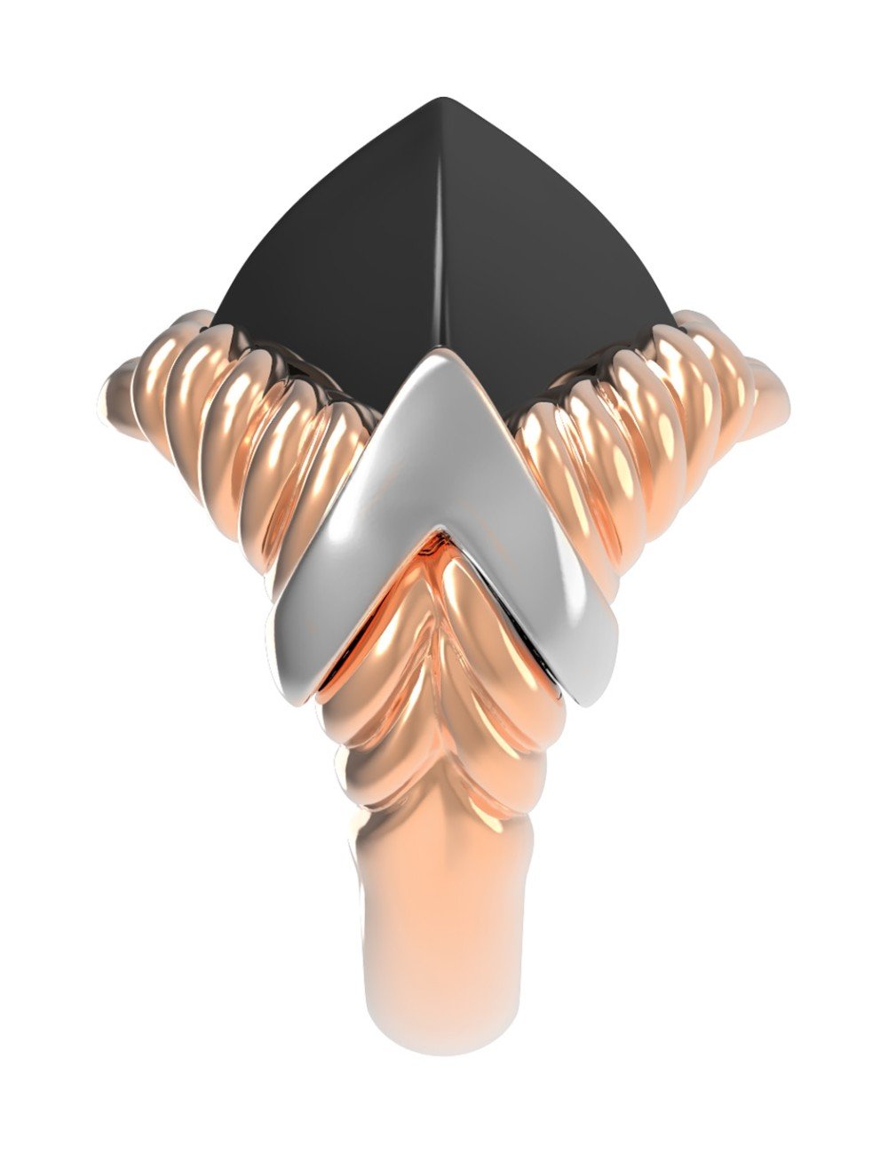 Кольцо из золота c ониксом