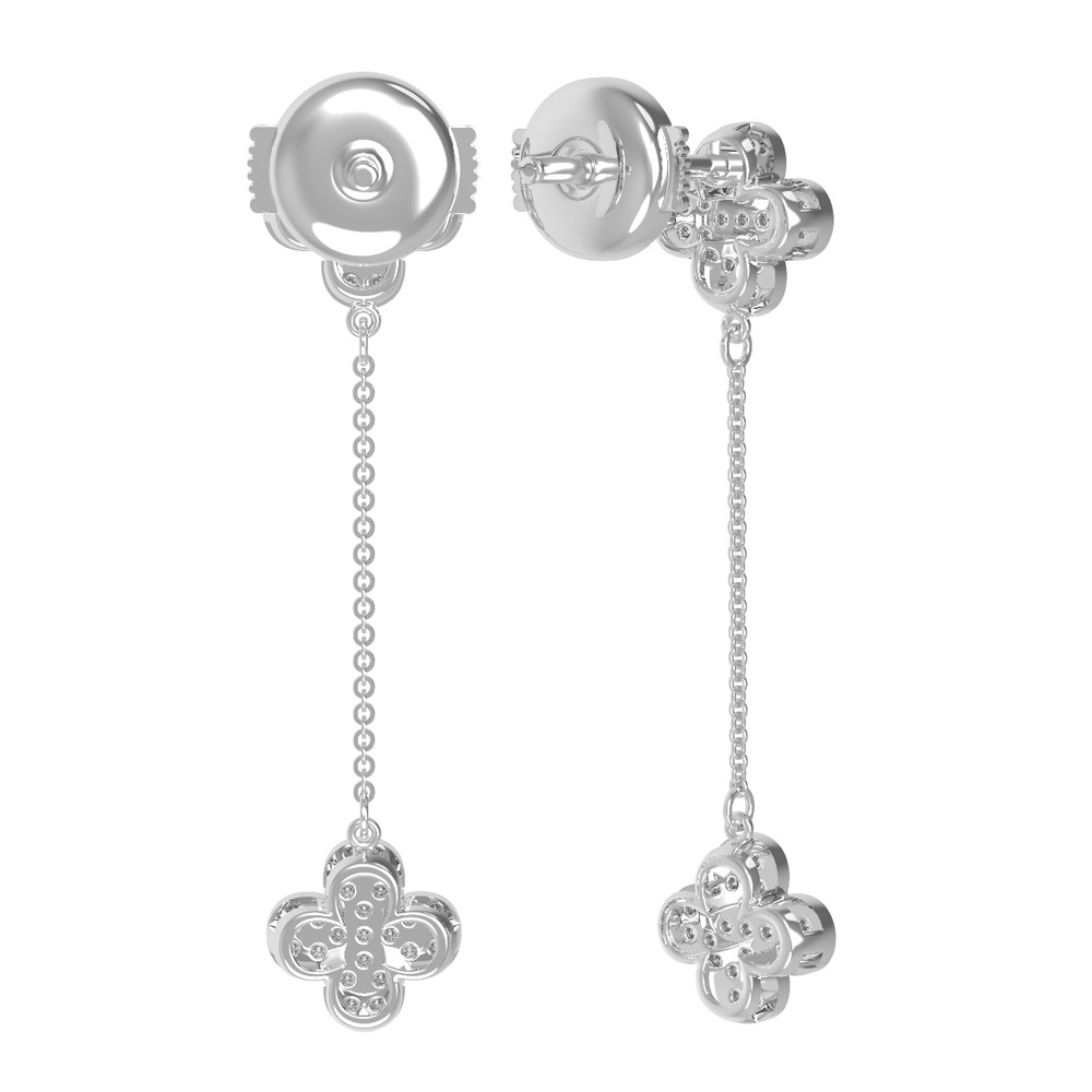 Серьги из белого золота 585 пробы c бриллиантами