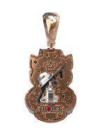 Подвеска из золота c эмалью, бриллиантами и рубином