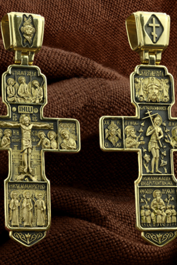 Крест из лимонного золота 585 пробы