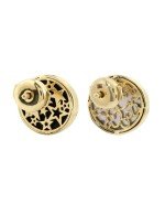 Серьги из лимонного золота c бриллиантами, ониксом и перламутром