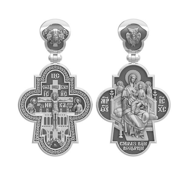 Крест из белого золота 585 пробы