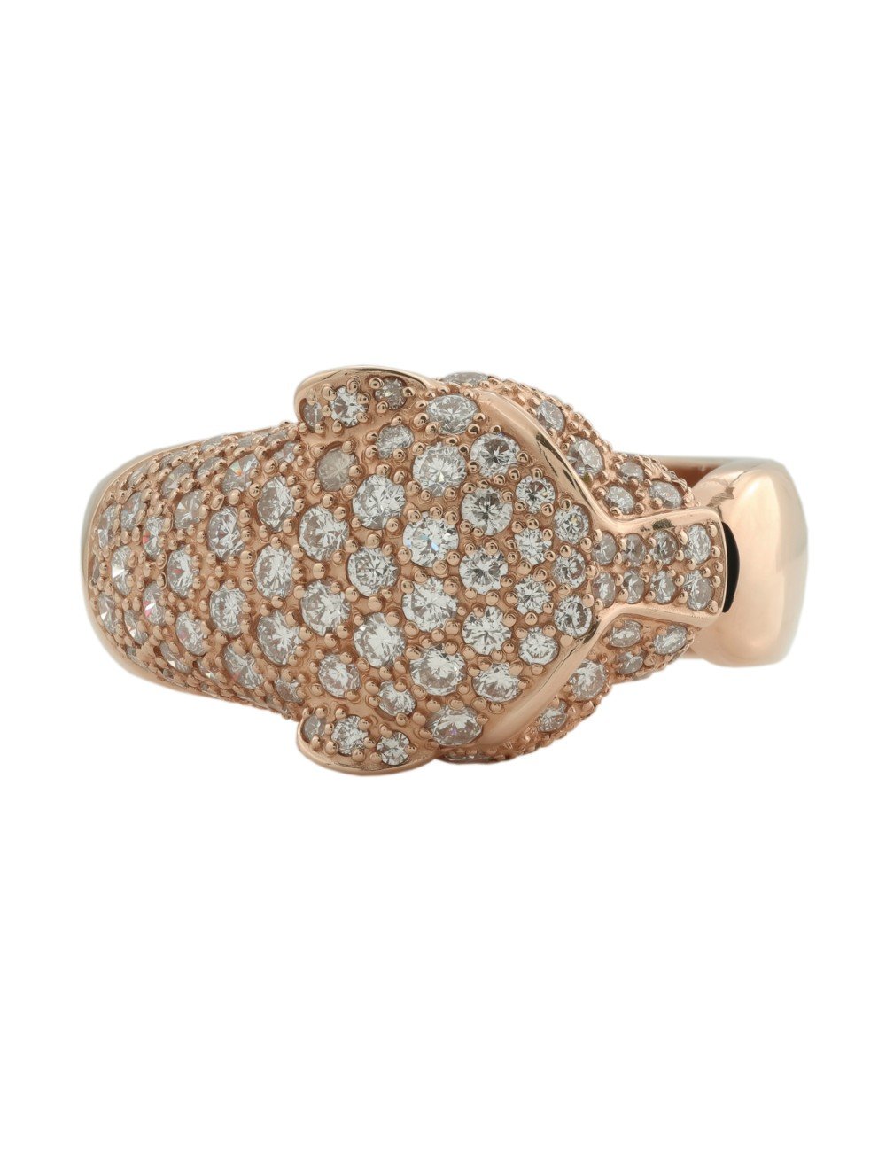 Кольцо из розового золота c бриллиантами, изумрудом и ониксом