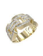 Кольцо из лимонного золота c бриллиантами