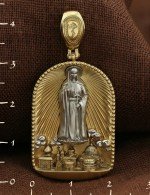 Образок из лимонного золота c эмалью