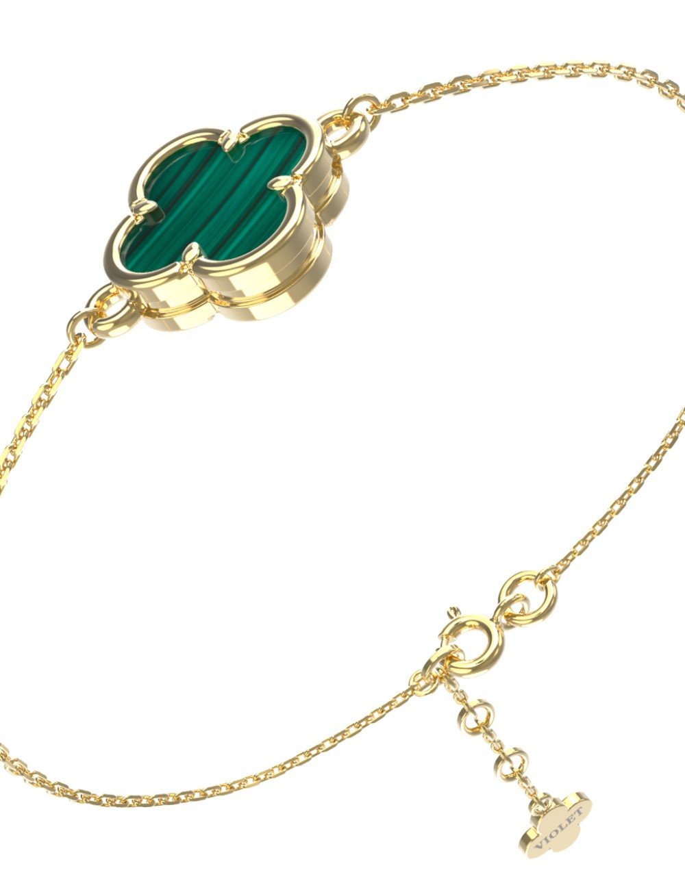 Браслет из лимонного золота c малахитом