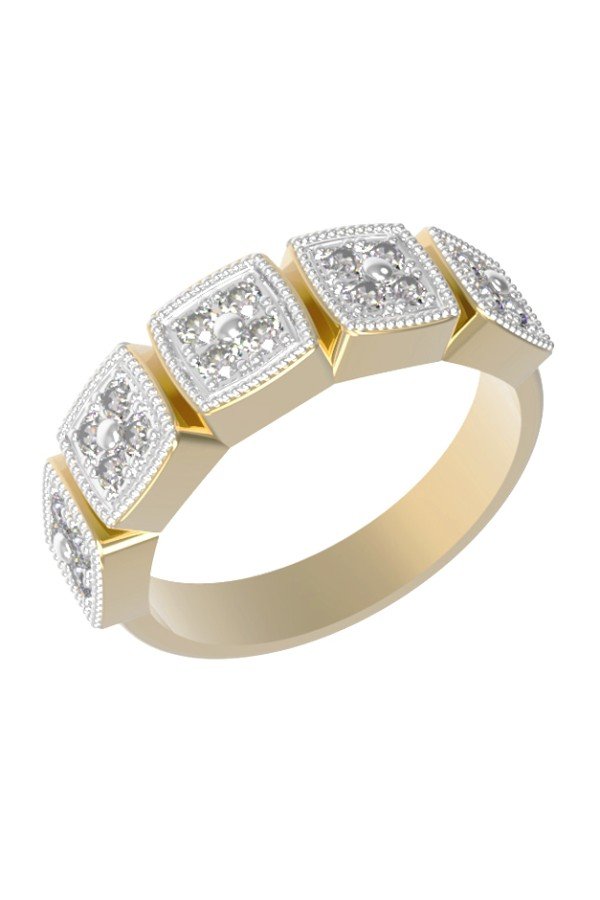 Кольцо из лимонного золота c бриллиантами