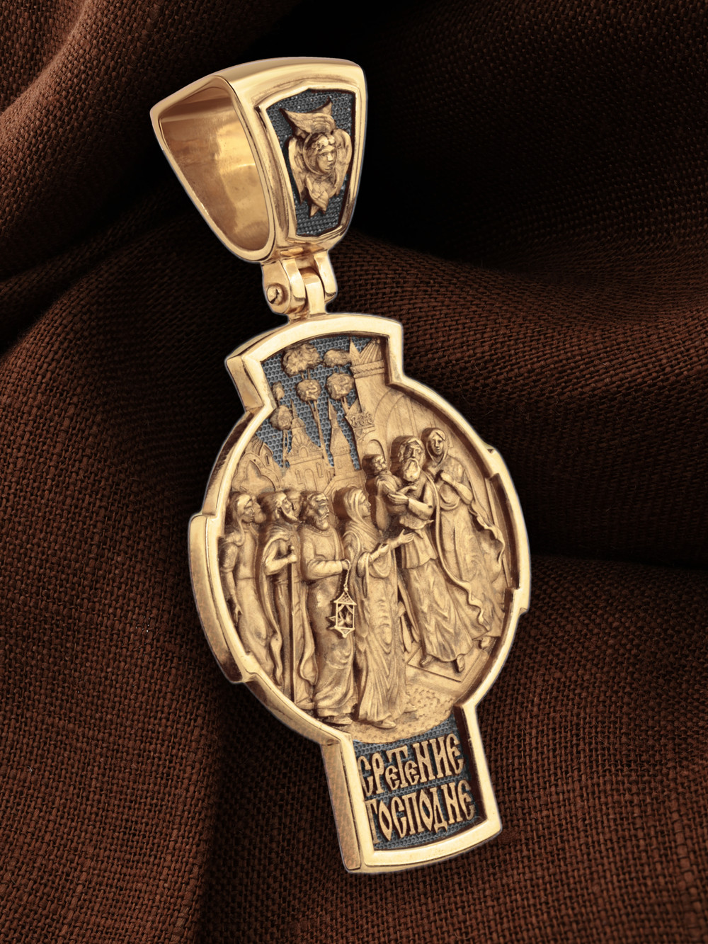 Крест из красного золота 585 пробы