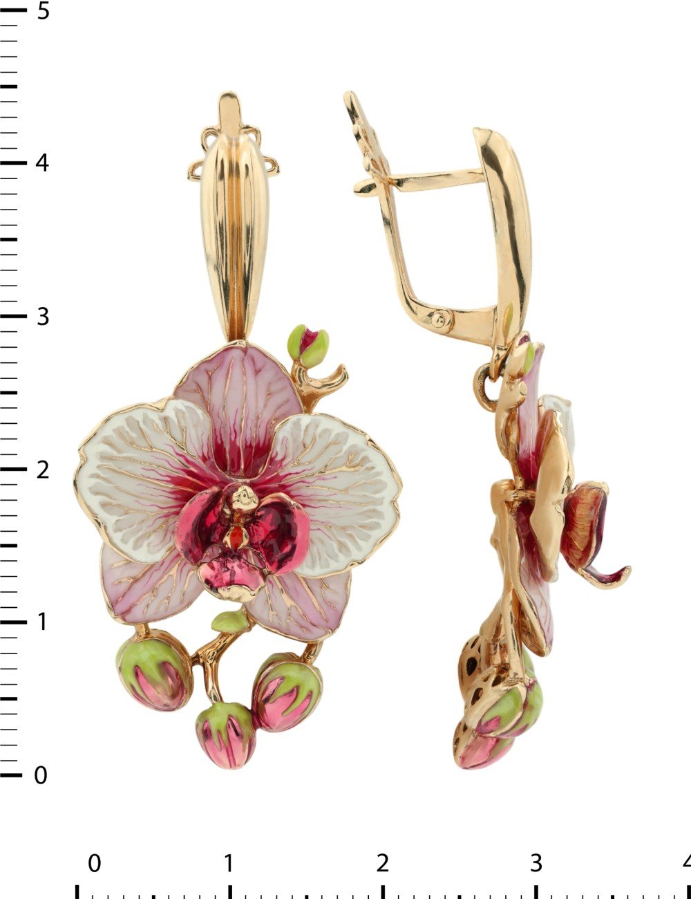 Серьги из золота c эмалью