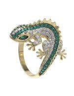 Кольцо из лимонного золота c фианитом