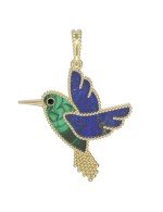 Подвеска из лимонного золота c эмалью, лазуритом и малахитом