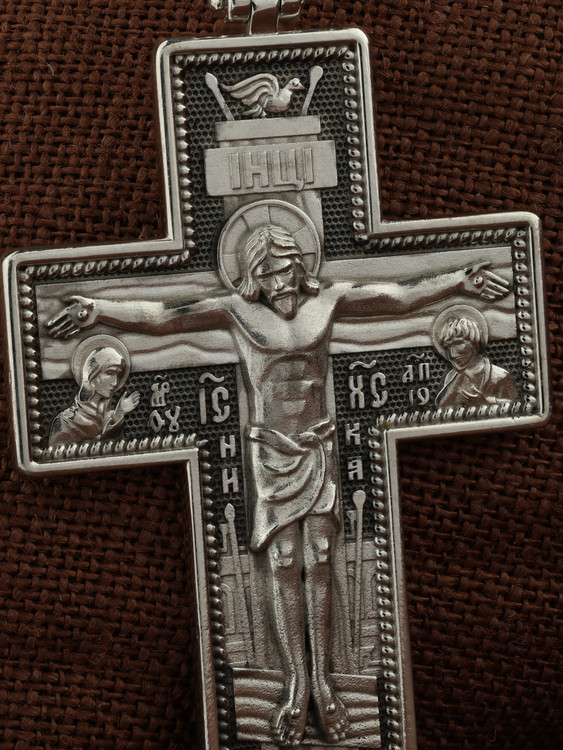 Крест из белого золота 585 пробы