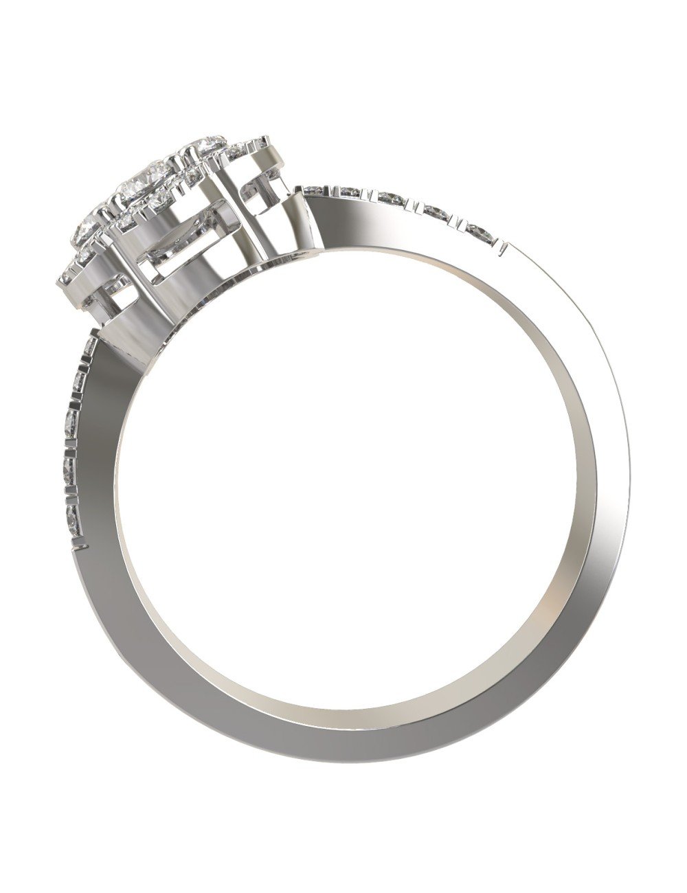 Кольцо из белого золота c бриллиантами