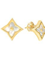 Серьги из лимонного золота c перламутром