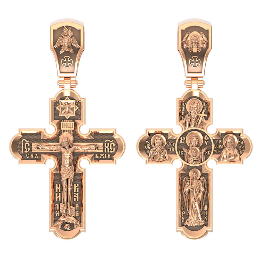 Крест из красного золота 585 пробы