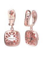 Серьги из розового золота c бриллиантами и перламутром