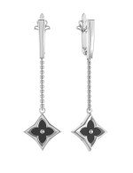 Серьги из белого золота c ониксом