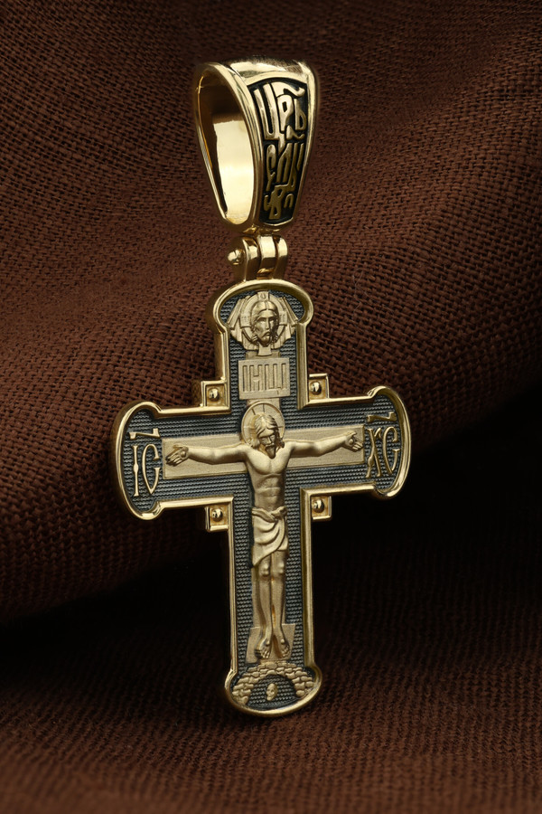 Крест из лимонного золота 585 пробы