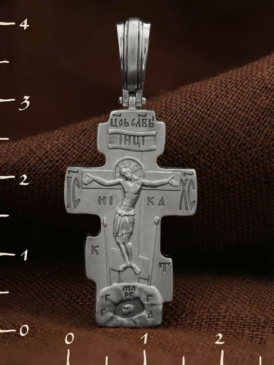 Крест из белого золота 585 пробы