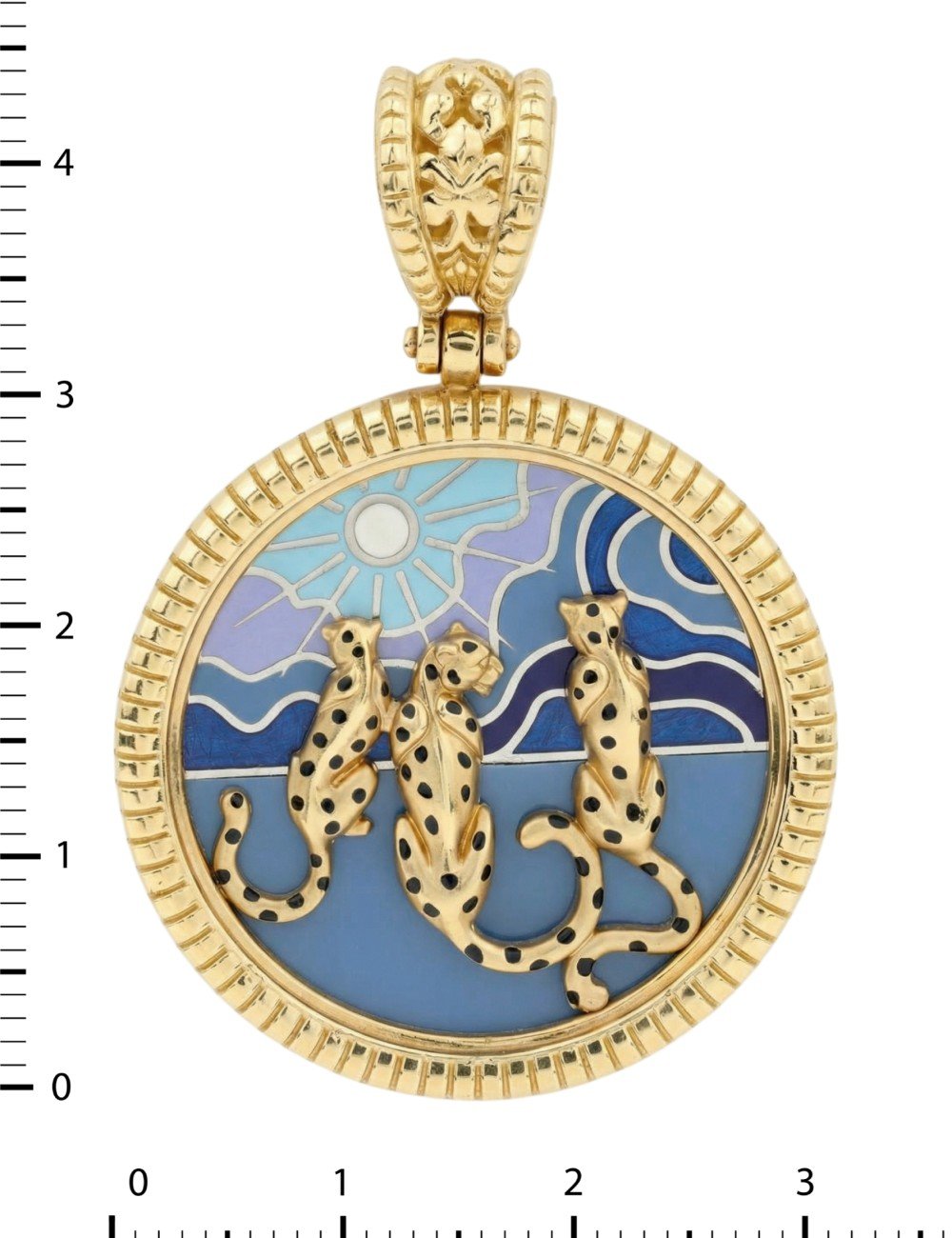 Подвеска из лимонного золота c эмалью