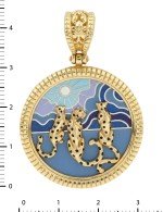 Подвеска из лимонного золота c эмалью