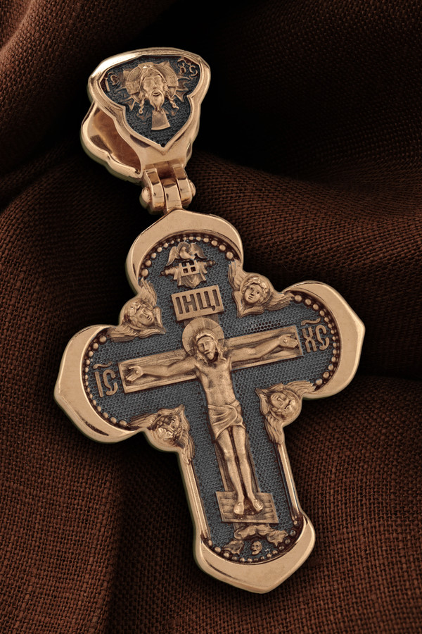 Крест из красного золота 585 пробы