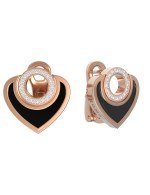 Серьги из золота c бриллиантами и ониксом