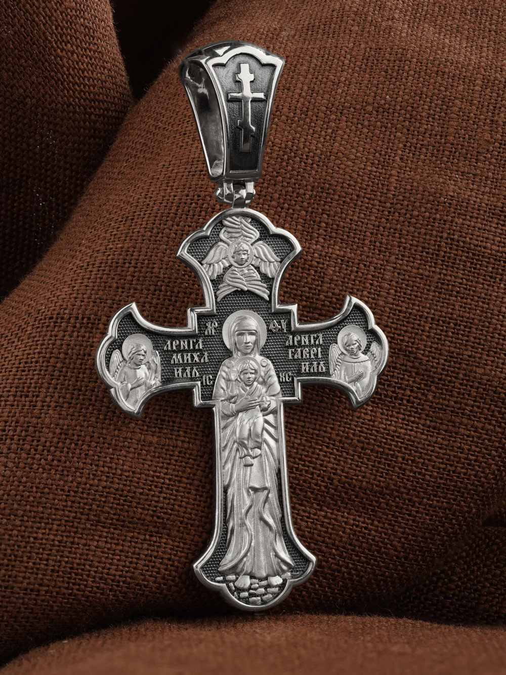 Крест из белого золота 585 пробы