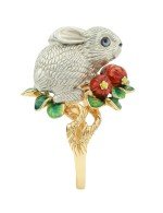 Кольцо из лимонного золота c эмалью