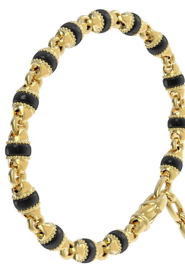 Браслет из лимонного золота c ониксом