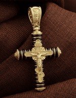 Крест из лимонного золота c ониксом
