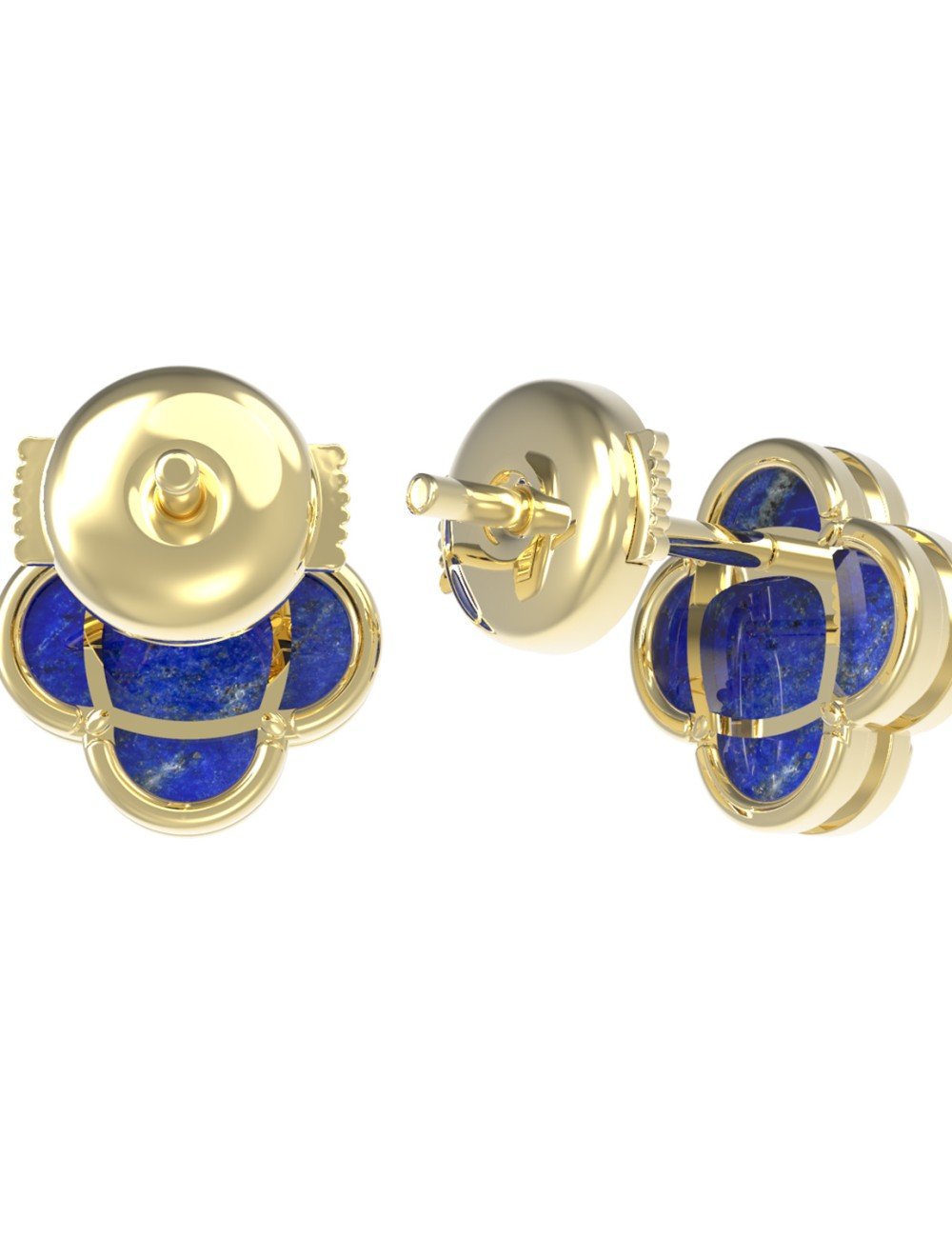Серьги из лимонного золота c лазуритом
