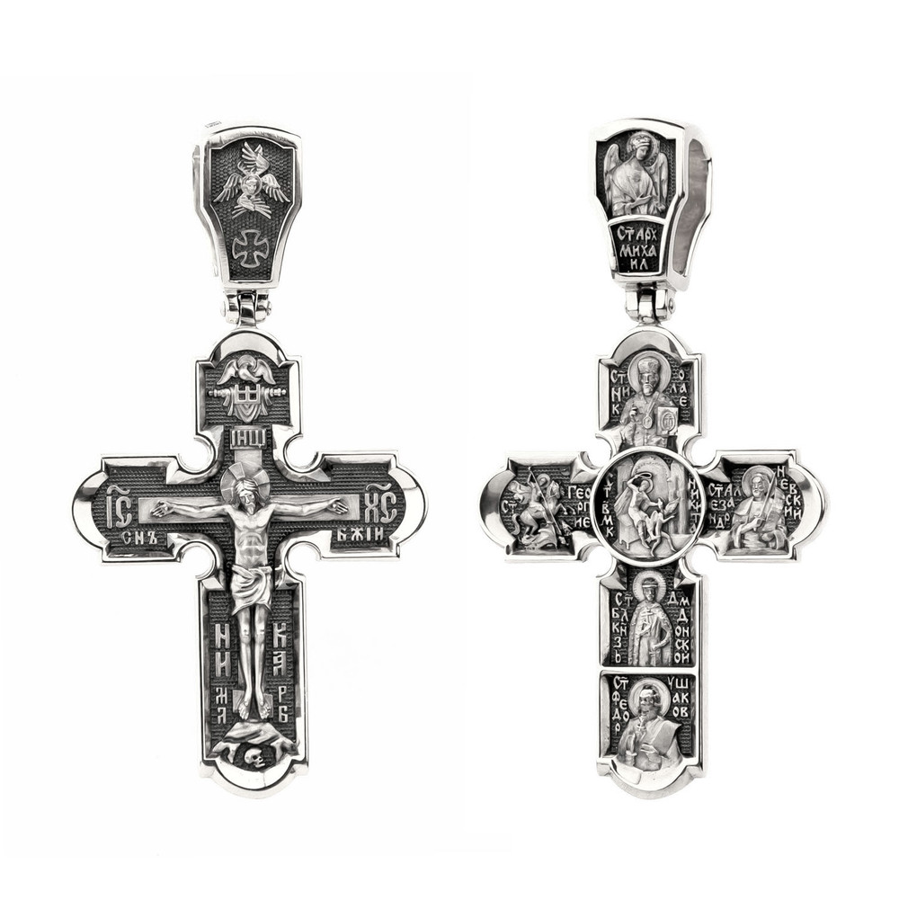 Крест из белого золота 585 пробы