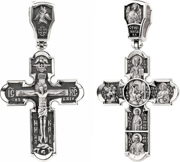 Крест из белого золота 585 пробы