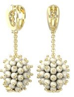 Серьги из лимонного золота c эмалью и жемчугом