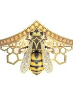 Браслет из лимонного золота c эмалью, фианитом, цитрином и эмалью