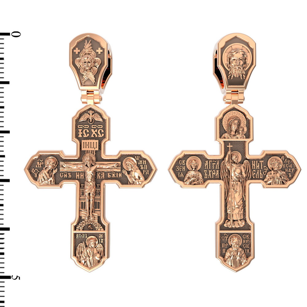 Крест из красного золота 585 пробы