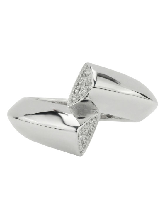 Кольцо из белого золота 585 пробы c бриллиантами