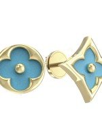 Серьги из лимонного золота c бирюзой